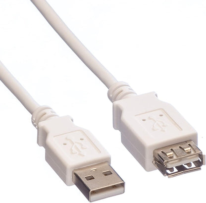 Value | USB 2.0 Cable | A | Male/Female | White | 3 m