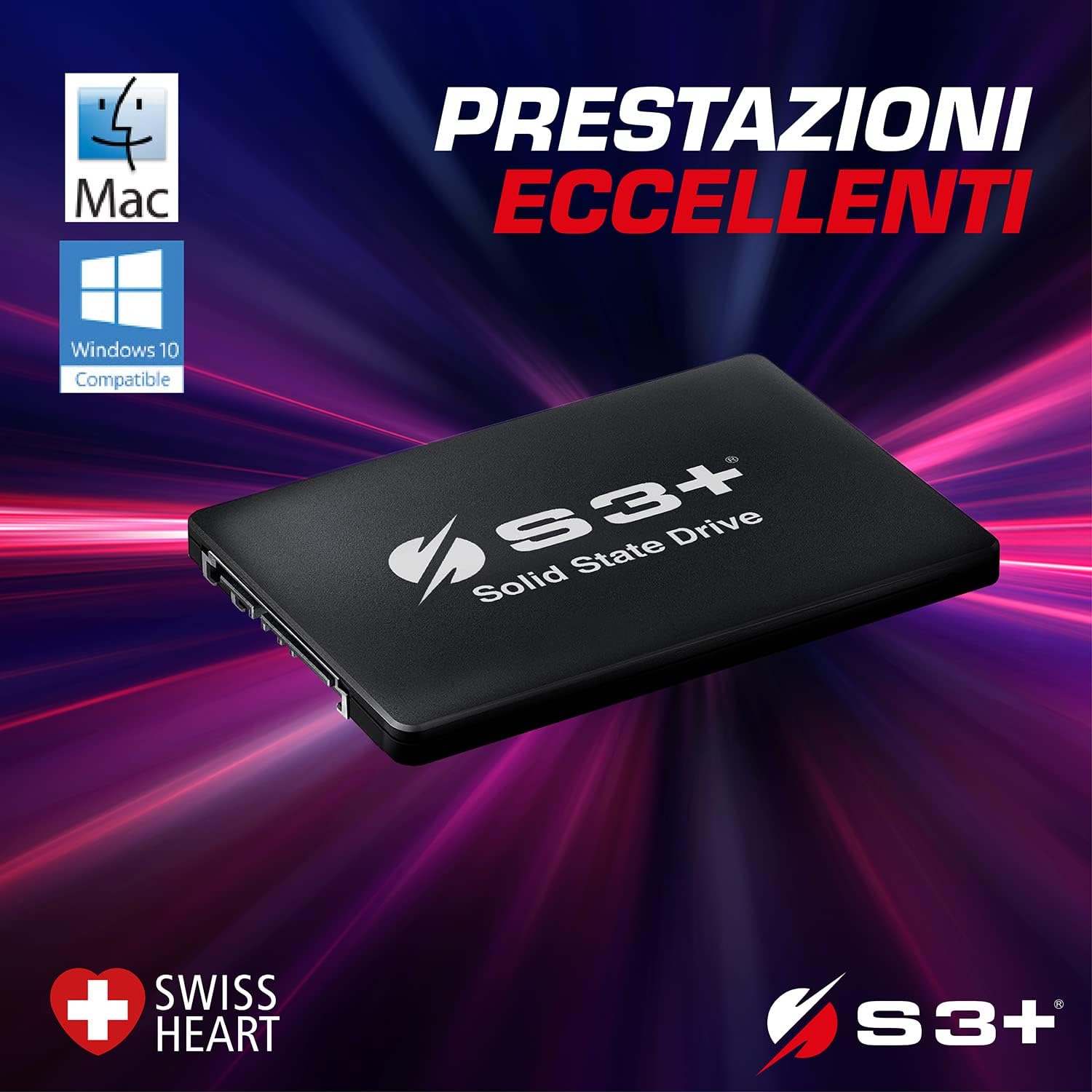 S3+ Full Capacity SSD 256 GB SATA III PRO Series | Internal Solid State Disk 2.5 inch 6 GBit/s SSD | Internal SATA Solid State Drive for PC and Laptops from Home and Office | Read up to 550 MB/s 256GB