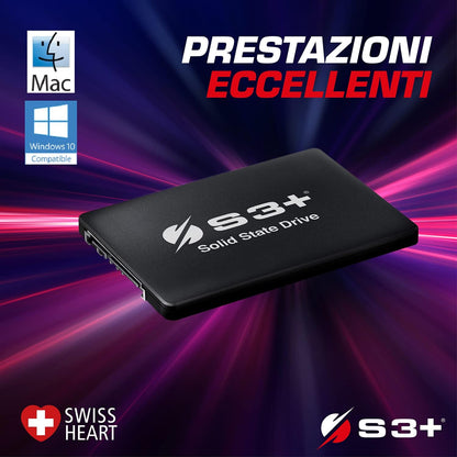 S3+ Full Capacity SSD 256 GB SATA III PRO Series | Internal Solid State Disk 2.5 inch 6 GBit/s SSD | Internal SATA Solid State Drive for PC and Laptops from Home and Office | Read up to 550 MB/s 256GB