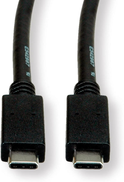 Roline USB 3.2 Gen 2 Cable with PD 20V5A Emark C-C ST/ST Black 1 m