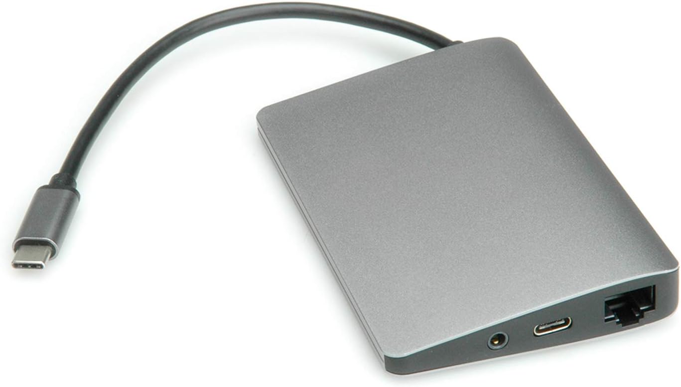 ROLINE USB Type C Docking Station HDMI 4K, MiniDP, 2x USB 3.1 Gen 1, Audio, LAN, PD, Cardreader Quick and easy connection to the peripheral devices in the workplace