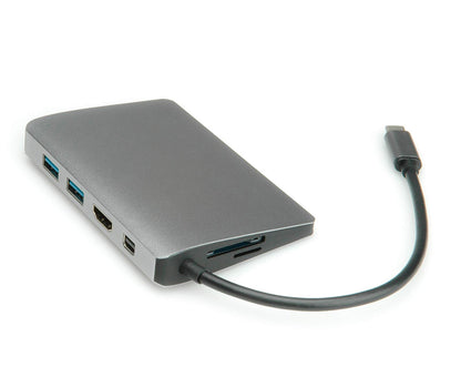 ROLINE USB Type C Docking Station HDMI 4K, MiniDP, 2x USB 3.1 Gen 1, Audio, LAN, PD, Cardreader Quick and easy connection to the peripheral devices in the workplace
