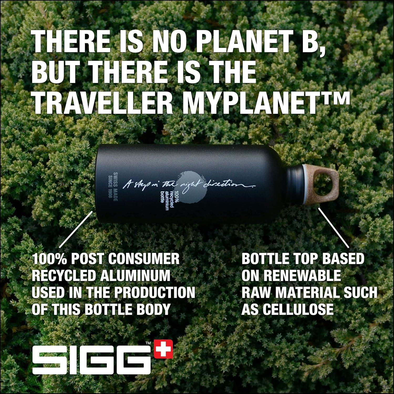 SIGG - Borraccia Alluminio - Traveller MyPlanet - Certificata Climate Neutral - Perfetta Per Bevande Gassate - Ermetica - Leggera - Senza BPA - 0,6L / 1L