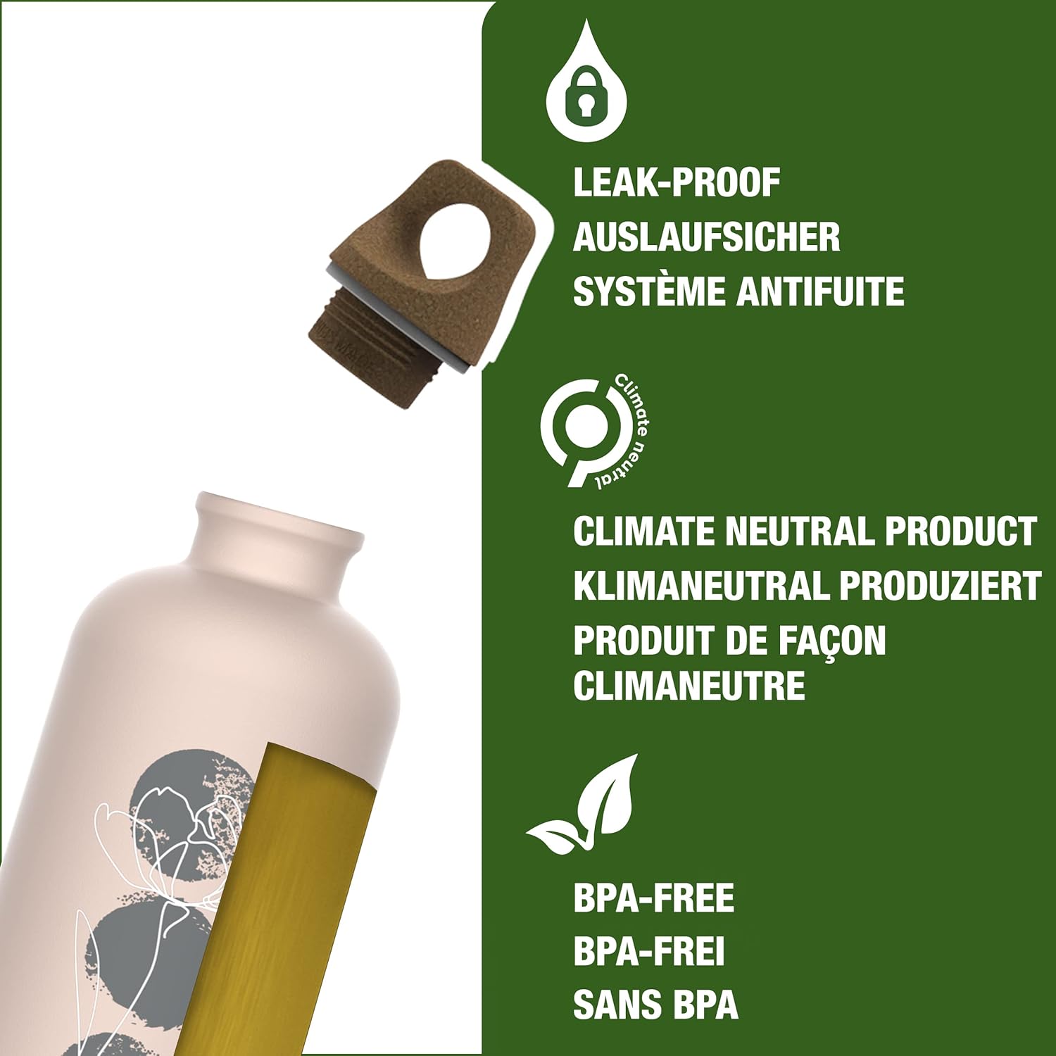 SIGG - Borraccia Alluminio - Traveller MyPlanet - Certificata Climate Neutral - Perfetta Per Bevande Gassate - Ermetica - Leggera - Senza BPA - 0,6L / 1L