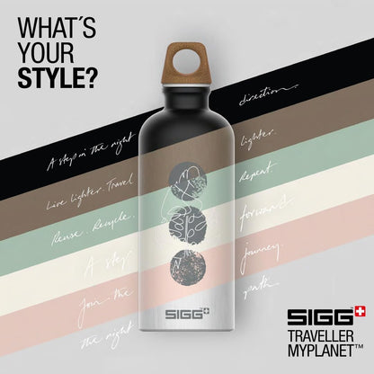 SIGG - Aluminum Water Bottle - Traveller MyPlanet - Climate Neutral Certified - Suitable For Carbonated Beverages - Leakproof & Lightweight - BPA Free - 0.6L / 1L