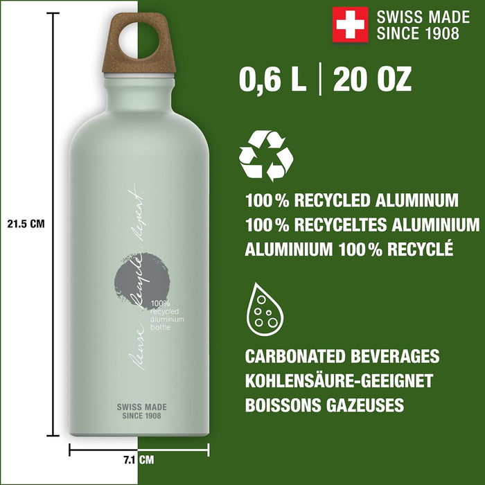 SIGG - Aluminum Water Bottle - Traveller MyPlanet - Climate Neutral Certified - Suitable For Carbonated Beverages - Leakproof & Lightweight - BPA Free - 0.6L / 1L