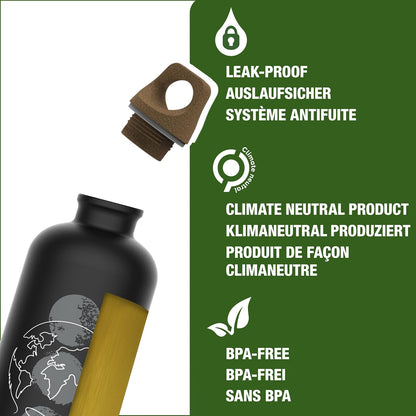SIGG - Alu Trinkflasche Kinder - Traveller MyPlanet - Für Kohlensäurehaltige Getränke Geeignet - Auslaufsicher - Federleicht - BPA-frei - Klimaneutral Zertifiziert - 0,6L / 1L