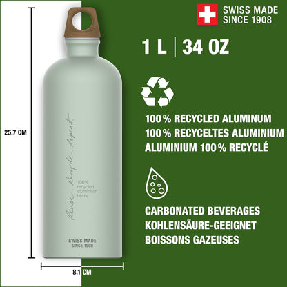 SIGG - Aluminum Water Bottle - Traveller MyPlanet - Climate Neutral Certified - Suitable For Carbonated Beverages - Leakproof & Lightweight - BPA Free - 0.6L / 1L
