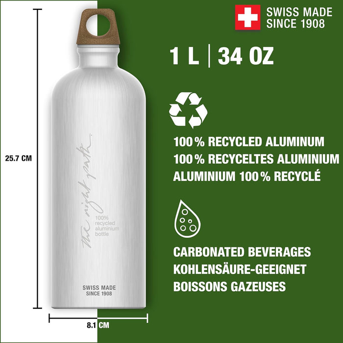 SIGG - Aluminum Water Bottle - Traveller MyPlanet - Climate Neutral Certified - Suitable For Carbonated Beverages - Leakproof & Lightweight - BPA Free - 0.6L / 1L