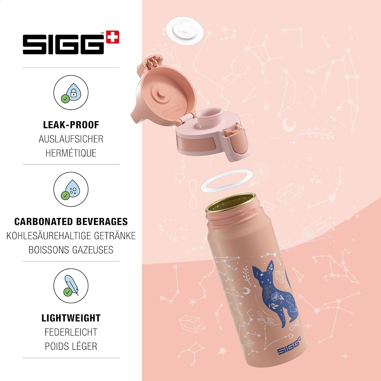 Sigg - Aluminum Water Bottle - WMB Pathfinder - Climate Neutral Certified - Suitable For Carbonated Beverages - Leakproof & Lightweight - BPA Free - 0.75L / 1L 21 My Universe 0.6 L