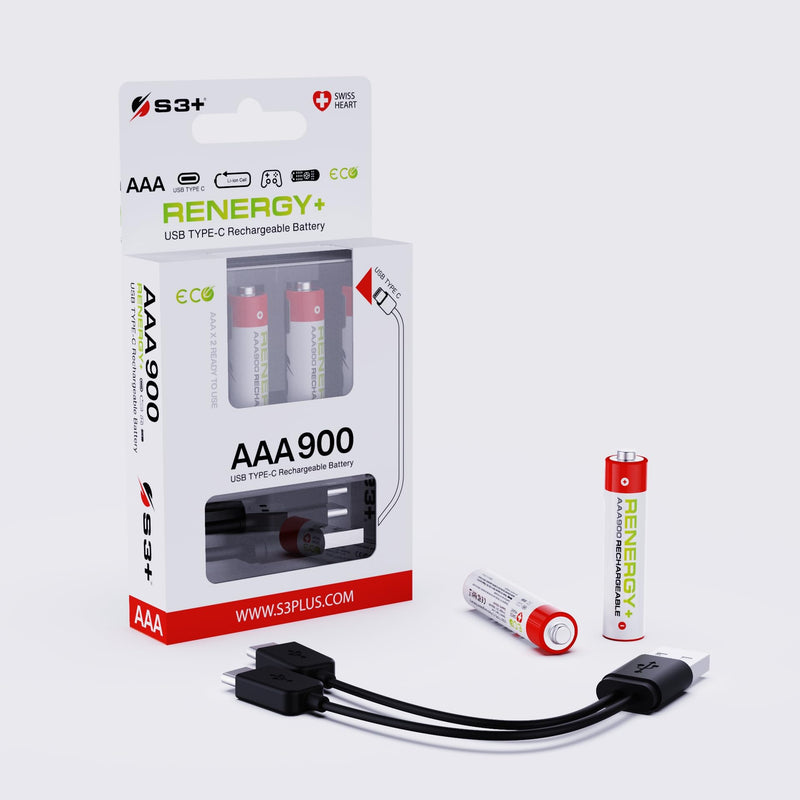 S3Plus batterie ricaricabili Marca Modello RENERGY+ AAA 900MWH-2PZ