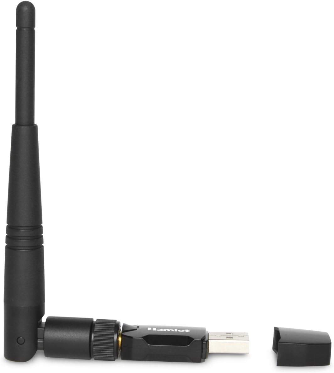 Hamlet HNW600ACU adaptador y tarjeta de red WLAN 600 Mbit/s - Accesorio de red (Inalámbrico, USB, WLAN, Wi-Fi 5 (802.11ac), 600 Mbit/s, Negro
