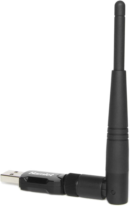 Hamlet HNW600ACU adaptador y tarjeta de red WLAN 600 Mbit/s - Accesorio de red (Inalámbrico, USB, WLAN, Wi-Fi 5 (802.11ac), 600 Mbit/s, Negro