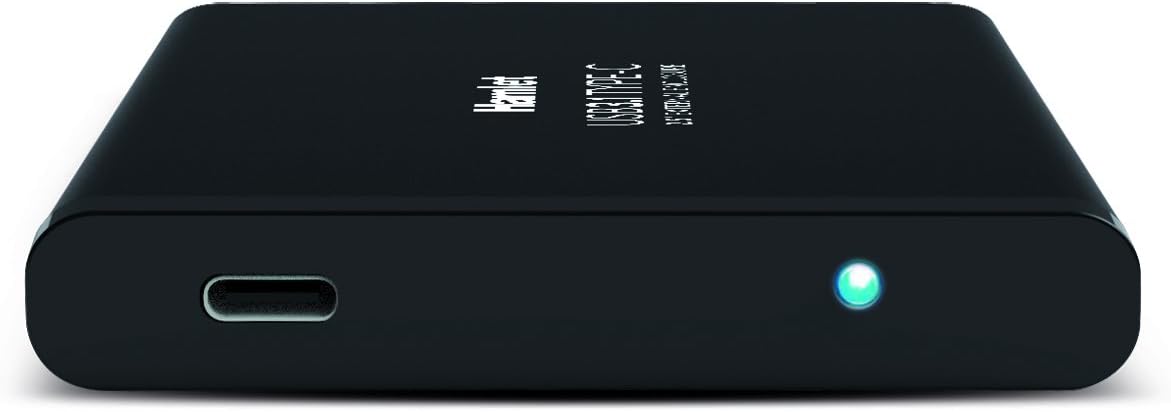 Hamlet HXD25TCU31 Portable Hard Drive 2.5" Black External Hard Drive Enclosure - Network Hard Drive (2.5", SATA, Serial ATA II, Serial ATA III, 3.1 (3.1 Gen 2), USB Type C, Portable Hard Drive, Black
