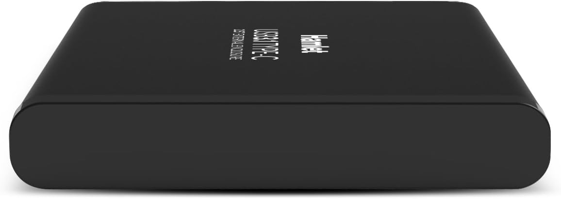 Hamlet HXD25TCU31 Portable Hard Drive 2.5" Black External Hard Drive Enclosure - Network Hard Drive (2.5", SATA, Serial ATA II, Serial ATA III, 3.1 (3.1 Gen 2), USB Type C, Portable Hard Drive, Black