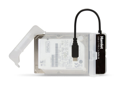 Hamlet XADTC-SATA adaptador de cable USB 3.1 Type C (Gen. 2) Serial ATA III Negro - Adaptador para cable (USB 3.1 Type C (Gen. 2), Serial ATA III, Male connector / Female connector, 0,165 m, Negro