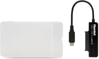 Hamlet XADTC-SATA adaptador de cable USB 3.1 Type C (Gen. 2) Serial ATA III Negro - Adaptador para cable (USB 3.1 Type C (Gen. 2), Serial ATA III, Male connector / Female connector, 0,165 m, Negro