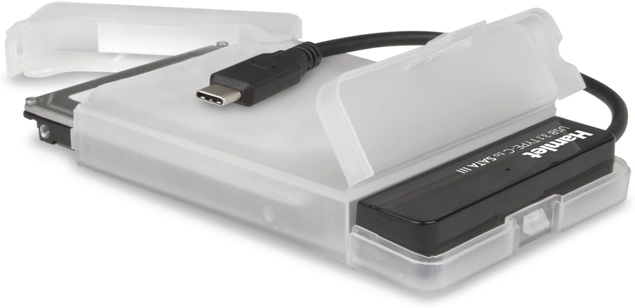 Hamlet XADTC-SATA adaptador de cable USB 3.1 Type C (Gen. 2) Serial ATA III Negro - Adaptador para cable (USB 3.1 Type C (Gen. 2), Serial ATA III, Male connector / Female connector, 0,165 m, Negro