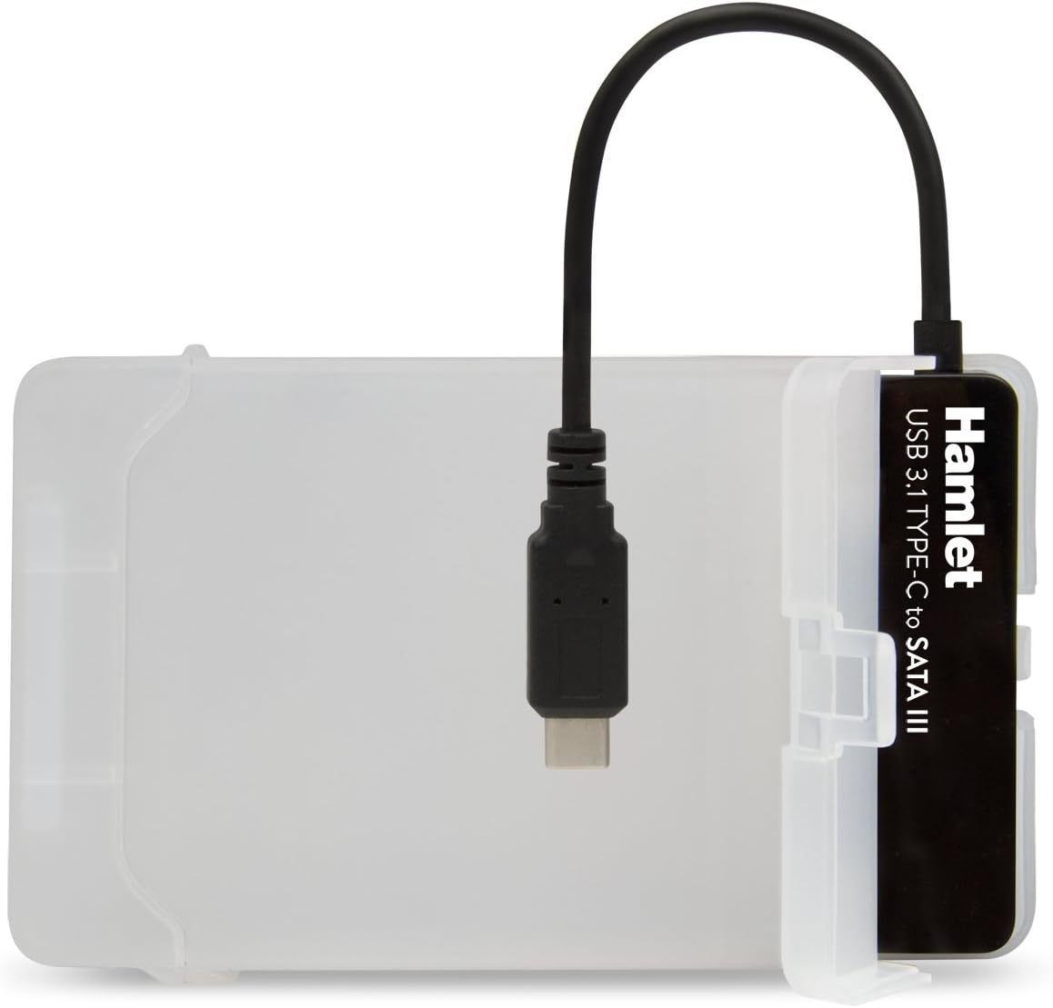 Hamlet XADTC-SATA adaptador de cable USB 3.1 Type C (Gen. 2) Serial ATA III Negro - Adaptador para cable (USB 3.1 Type C (Gen. 2), Serial ATA III, Male connector / Female connector, 0,165 m, Negro