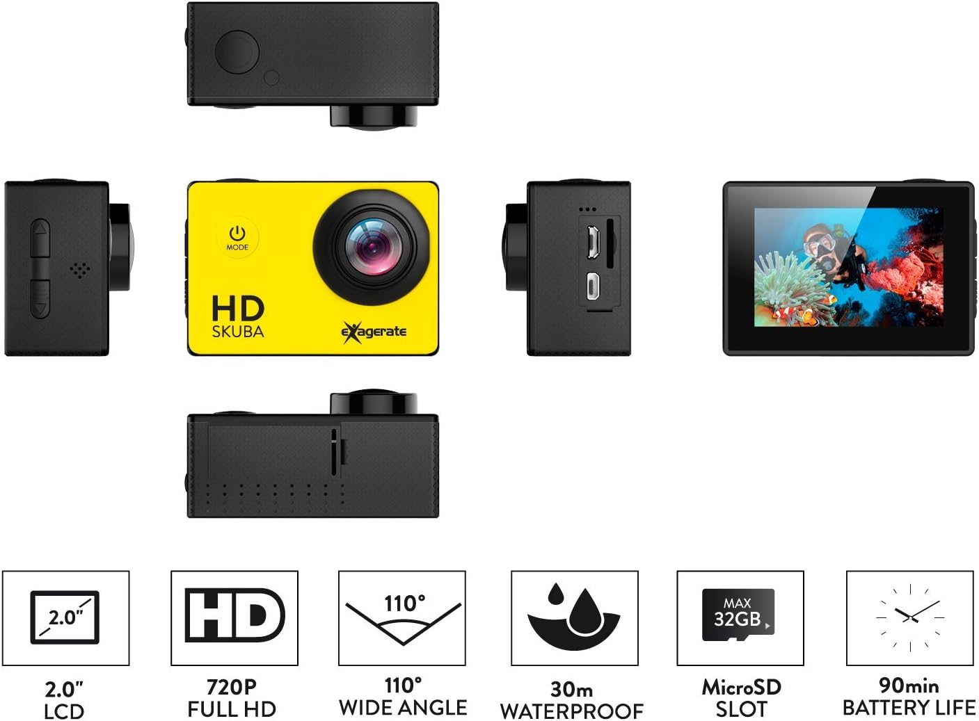 Hamlet XCAM720HD action sports camera 12 MP Full HD