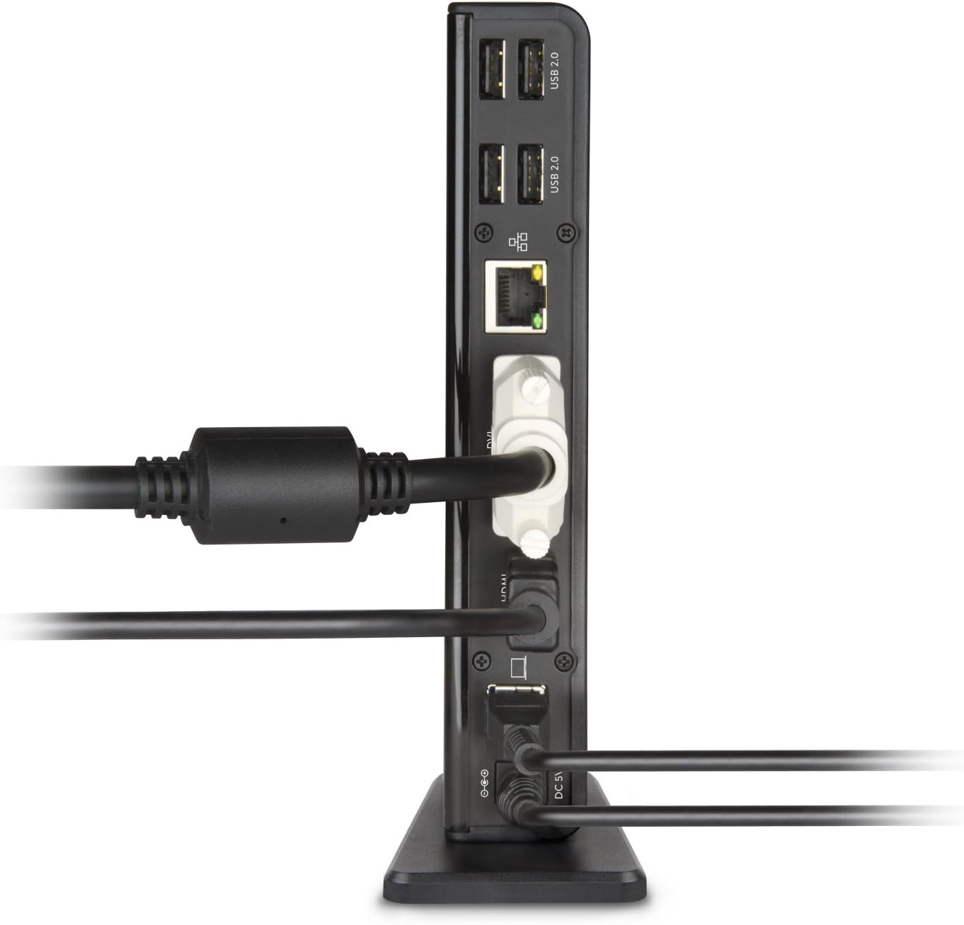 Hamlet HDOKS300TC 2-Port Notebook Docking Station TYPE-C and USB 3.0 Video Outputs HDMI DVI/VGA + 2 USB 3.0 Hub + 4 USB 2.0 Ports + Gigabit Network + Mic and Audio Out