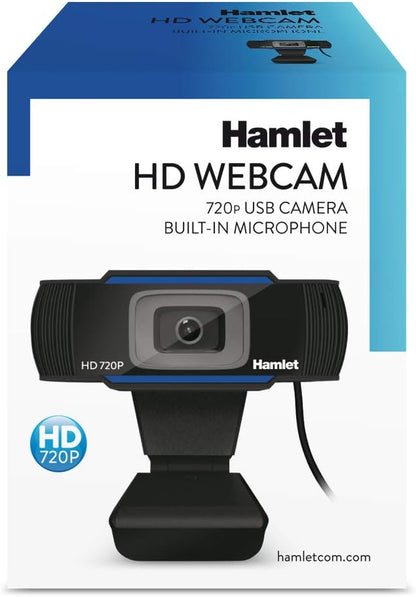 Hamlet - HWCAM720 - HD USB Webcam with Built-in Microphone. 720p Resolution