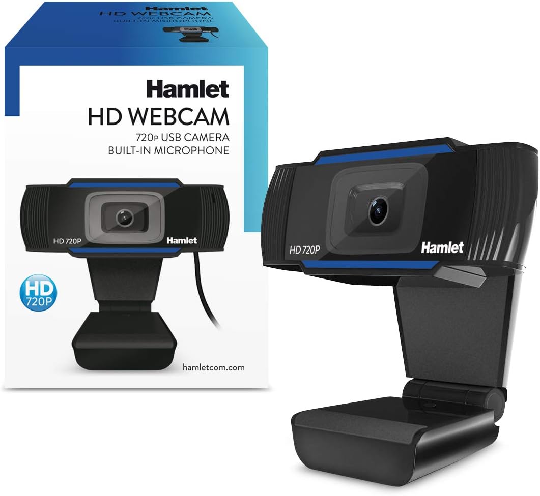 Hamlet - HWCAM720 - HD USB Webcam with Built-in Microphone. 720p Resolution