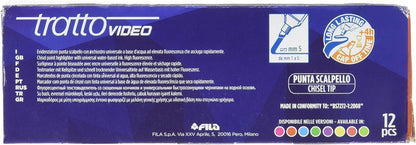 Tratto Video 830203 – Pack of 12 Fluorescent Markers, Orange