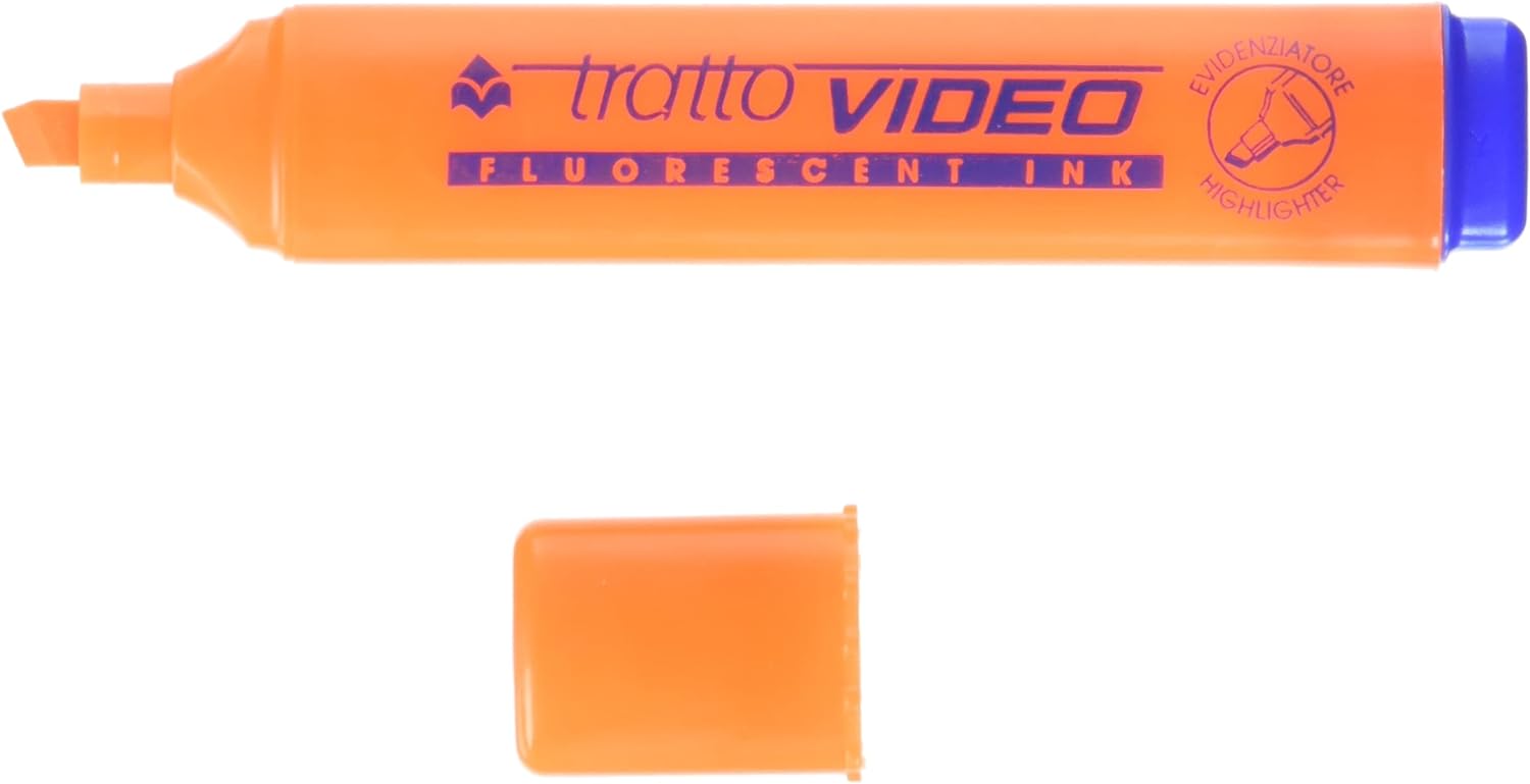 Tratto Video 830203 – Pack of 12 Fluorescent Markers, Orange