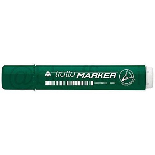 Tratto Marker 12x Permanent Marker Pens with Bullet Tips Green 1.4 mm Cardboard Glass Metal Plastic Polystyrene Wood Alcohol-Based Ink