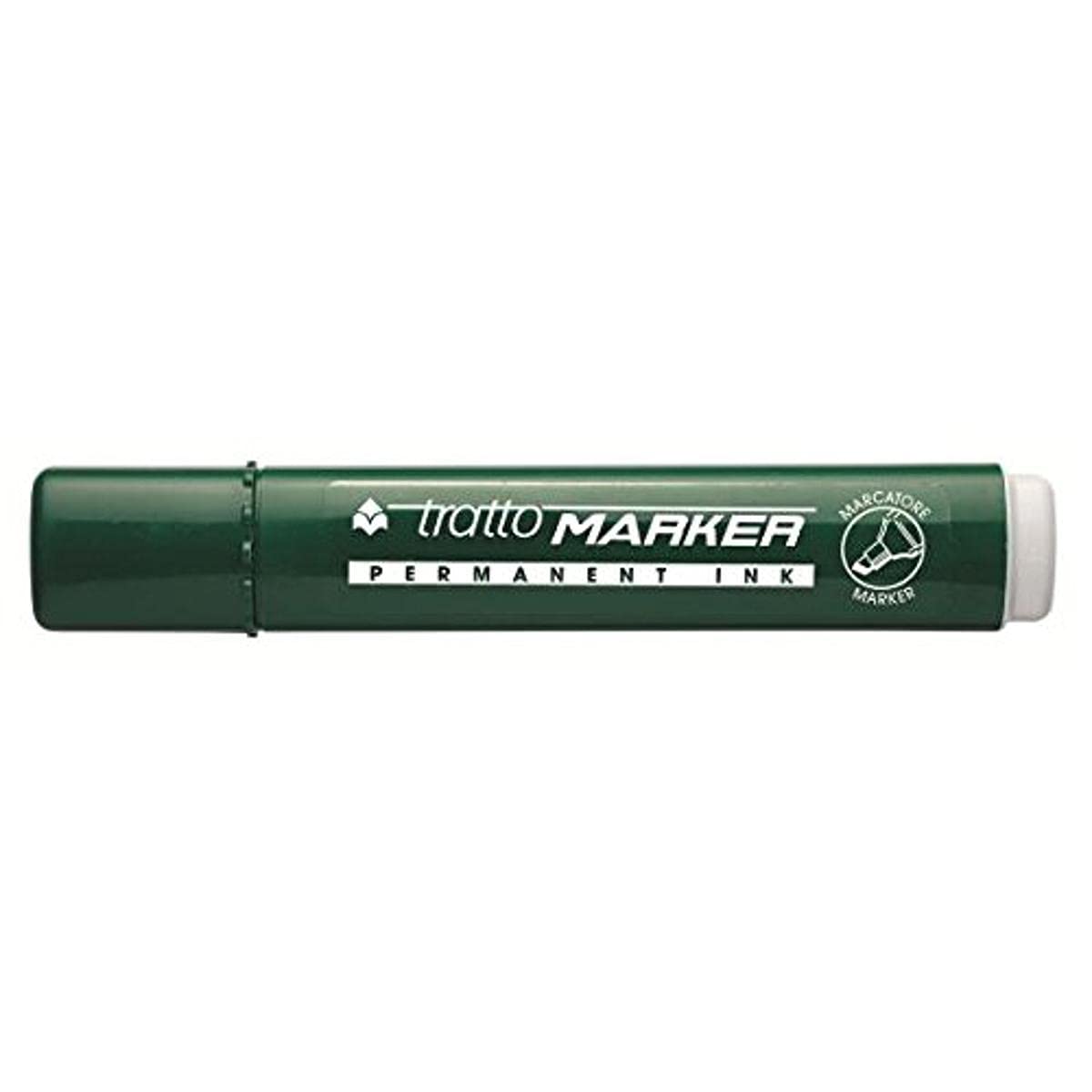 TRATTO Marker Chisel TIP Permanent Marker – Chisel Tip Permanent Markers (Green, 12pièce (S), Green, 1 mm, polystyrene, Cardboard, Glass, Metal, Leather, Plastic, Wood Alcohol Based Ink
