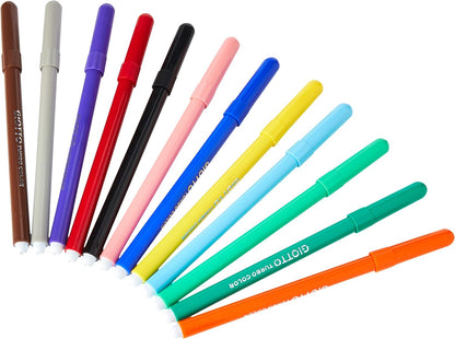 GIOTTO Turbocolor Felt Tip Fibre Pens, Fine Tip Nib 2.8mm, School pack, 144 x Assorted Colours, Ideal for Children, Parties and Schools