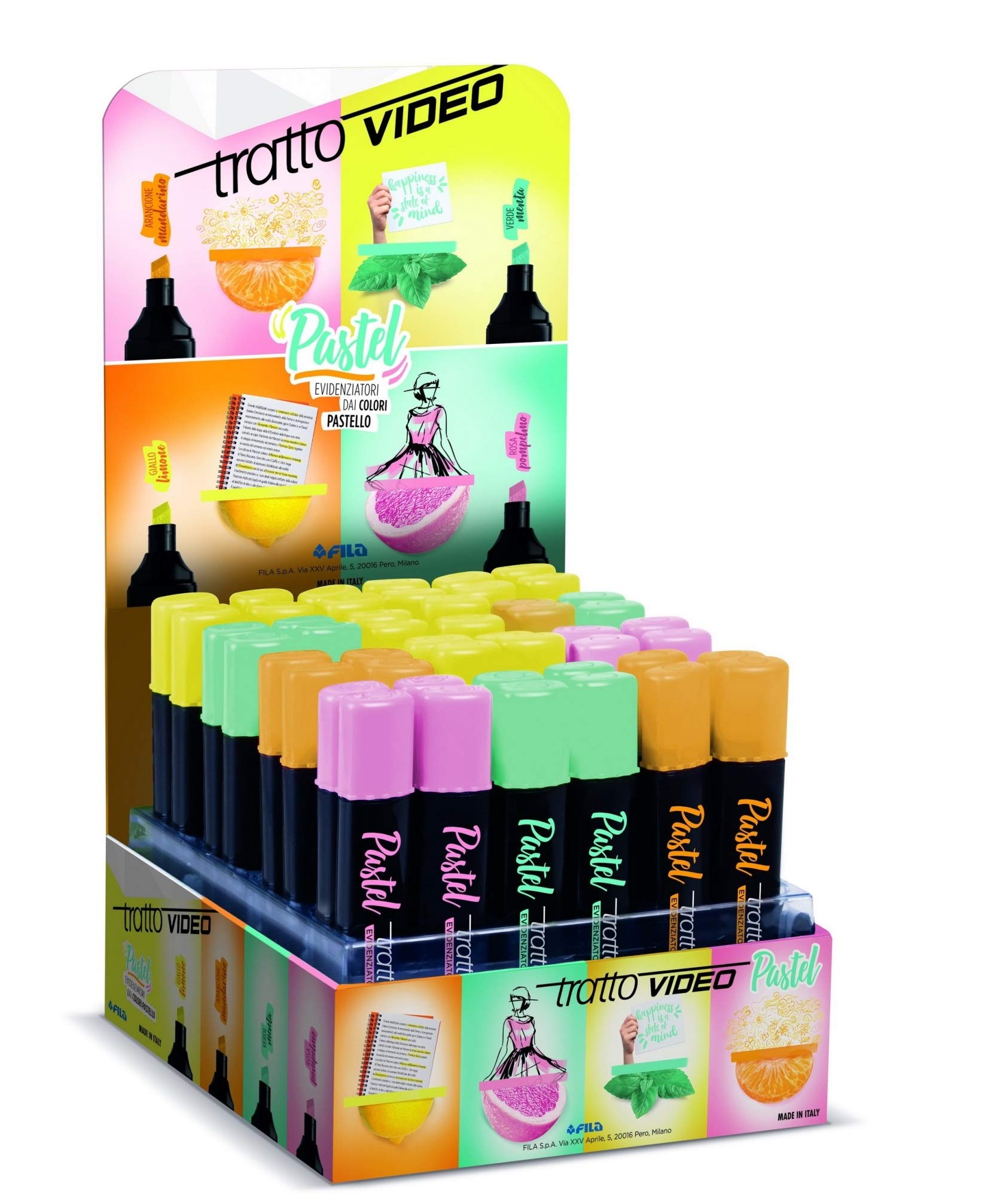 Tratto 12 Highlighters Video Pastel Pink Grapefruit