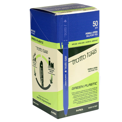 Tratto 93504 Box 50 Blue Pen Stroke 1 Green Medium Tip, 1.0Mm