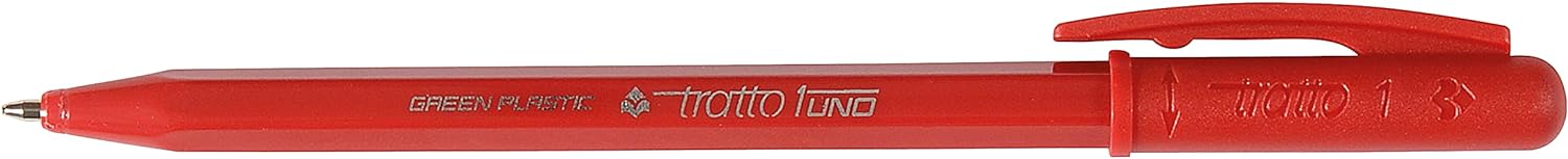Tratto 1 Green Ecological Ballpoint Pen, Multi-Colour, Pack of 24