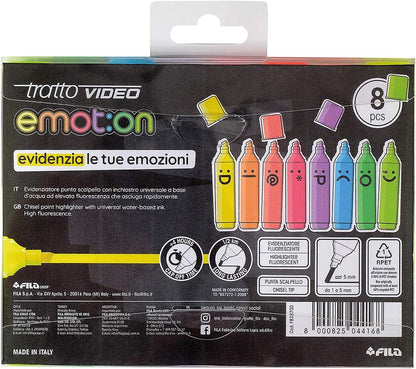 Tratto Video Emotion – Marcadores de colores, 8 unidades