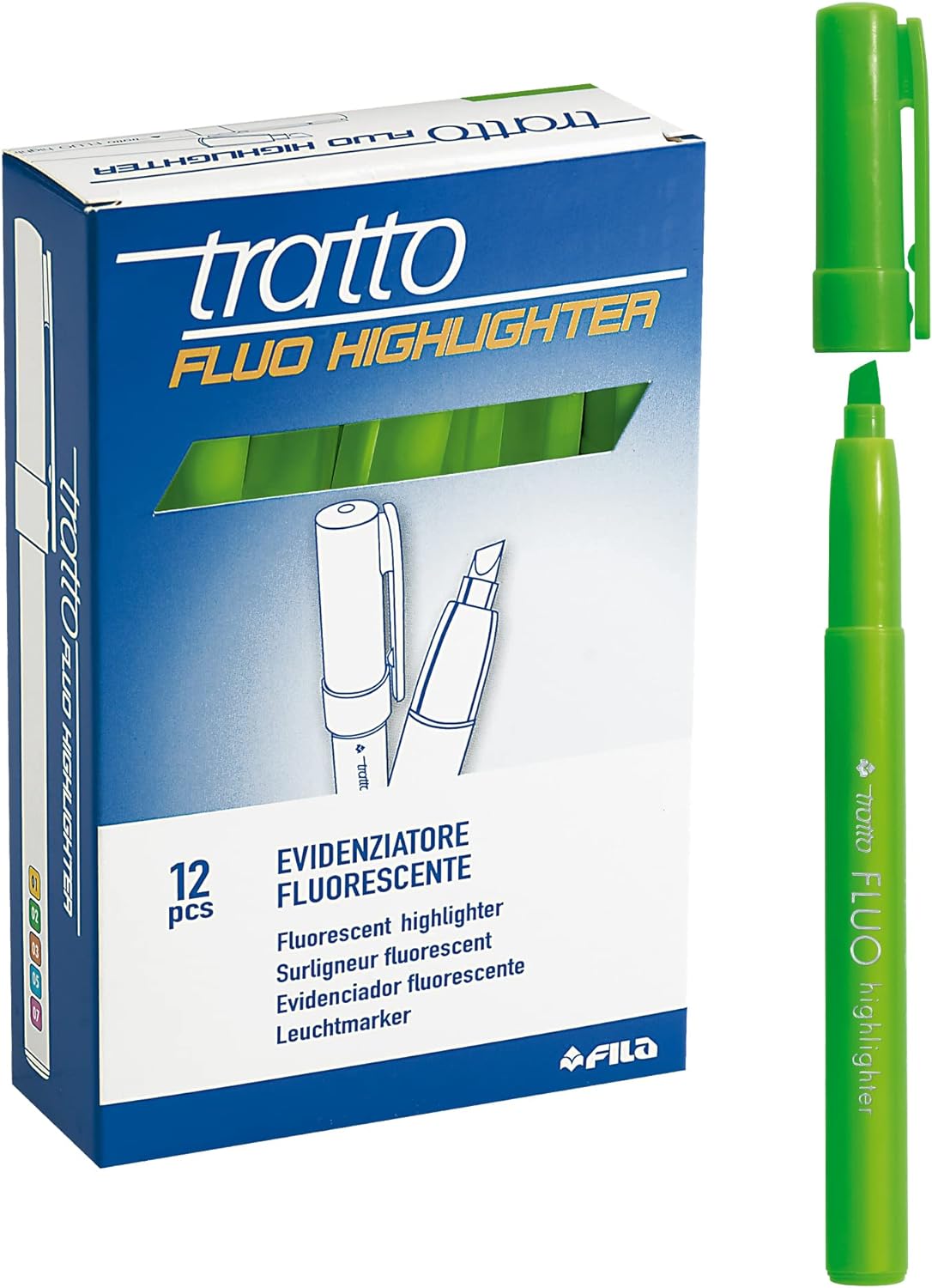 TRATTO - SCATOLA 12 EVIDENZIATORI Highlighter Verde TRATTO F