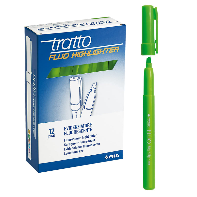 TRATTO - SCATOLA 12 EVIDENZIATORI Highlighter Verde TRATTO F