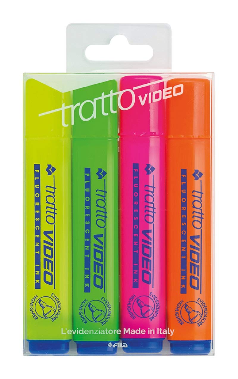 Tratto Video - permanent markers (Orange, Green, Pink, Yellow, Multicolour