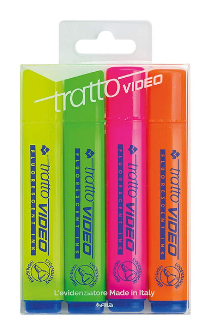 Tratto Video - permanent markers (Orange, Green, Pink, Yellow, Multicolour