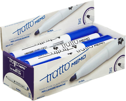TRATTO 854001 Marker Blue (Pack of 12