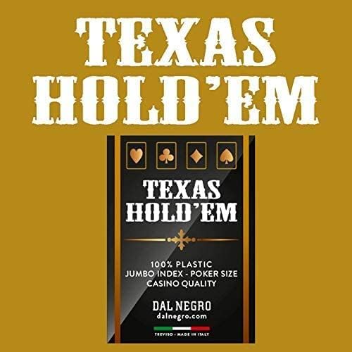 Dal – Deck of Professional Poker Cards Texas Hold'em Casino Quality, Plasticized and Waterproof, 1 Deck of 55 Jumbo Index with Jolly, Blue Back, Made in Italy