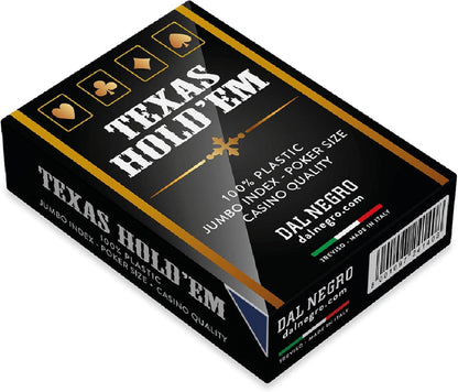 Dal – Deck of Professional Poker Cards Texas Hold'em Casino Quality, Plasticized and Waterproof, 1 Deck of 55 Jumbo Index with Jolly, Blue Back, Made in Italy