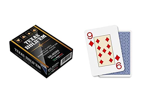 Dal – Deck of Professional Poker Cards Texas Hold'em Casino Quality, Plasticized and Waterproof, 1 Deck of 55 Jumbo Index with Jolly, Blue Back, Made in Italy