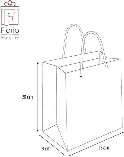 Paper Shopper with Twisted Paper Handle, Assorted Colours, 15x8x20, Pack of 25