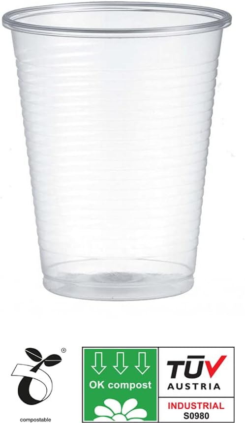 200/750/1500 Bicchieri monouso 200ml Biodegradabili e Compostabili in PLA usa e getta Plastic free | After Plastic (1500