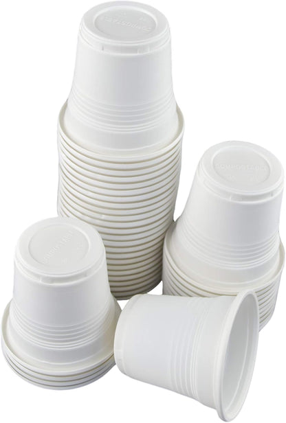 Pack of 40 Compound Glasses (80 ml) Colour: White (5.5 cm high x 5.5 cm diameter) Ideal for hot drinks such as compOSTABLE COFFEE CUPS