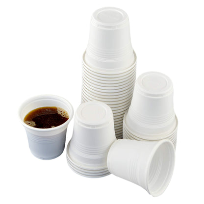 Pack of 40 Compound Glasses (80 ml) Colour: White (5.5 cm high x 5.5 cm diameter) Ideal for hot drinks such as compOSTABLE COFFEE CUPS