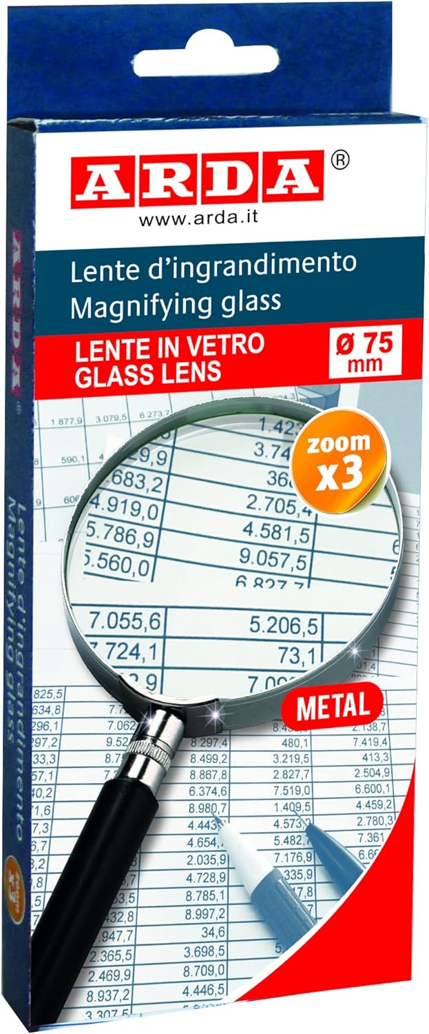 Arda Magnifying glass, Black, 75mm 75mm Black