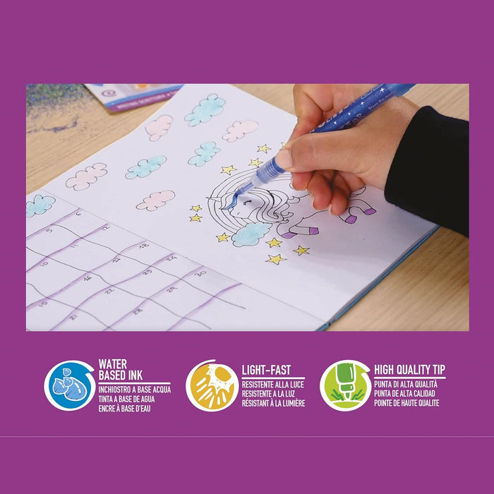 Carioca Glittermarker, blisterverpakking met glittereffect met 1 mm punt, 6 stuks